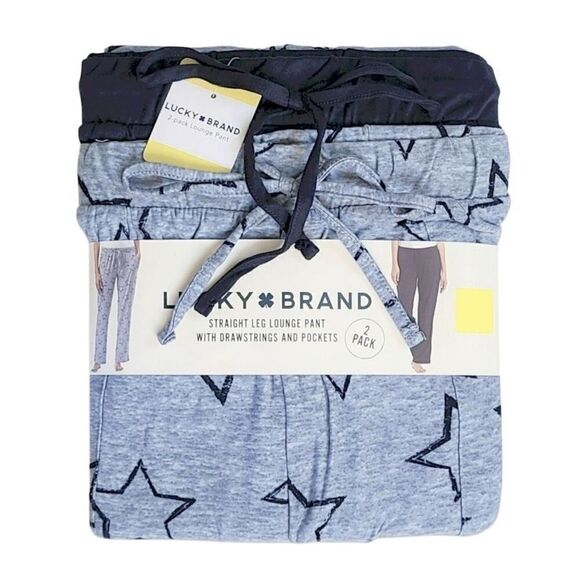 LUCKY BRAND 2-Pack Pajama Pants Women's Size Small Lounge Drawstring Pockets NWT - Picture 1 of 8